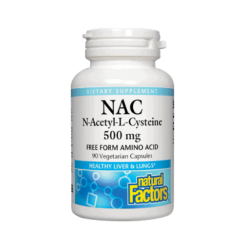 Natural Factors- NAC N-Acetyl-L-Cystine- 500 mg- 90 Vegetarian Capsules