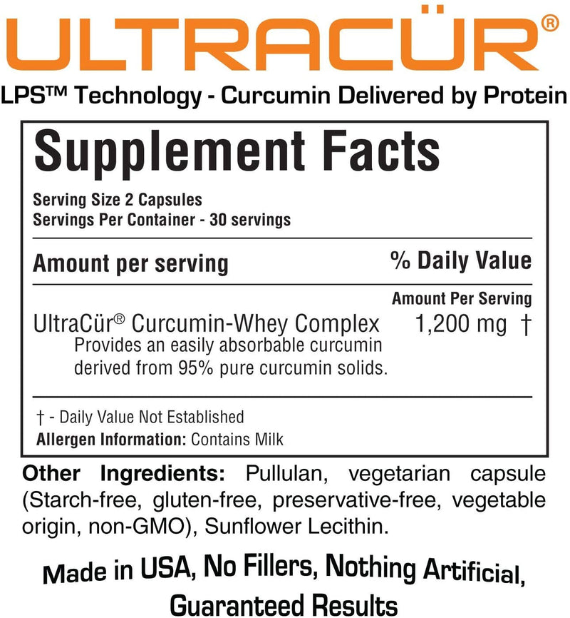 UltraCur- Curcumin Supplement- 1200 mg - 60 Vegetarian Capsules
