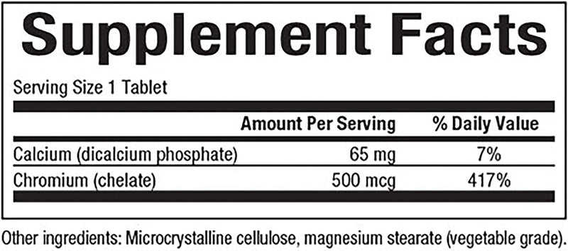 Natural Factors- Chromium GTF Chelate- 500 mcg- 90 Tablets