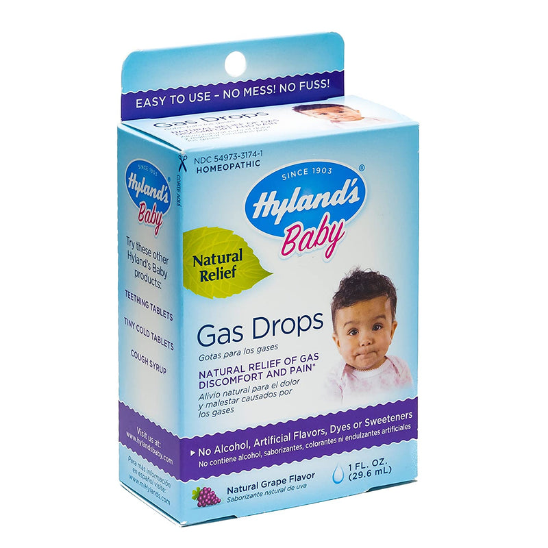 Hylands- Baby Gas Drops- Natural Grape Flavor- 1 oz