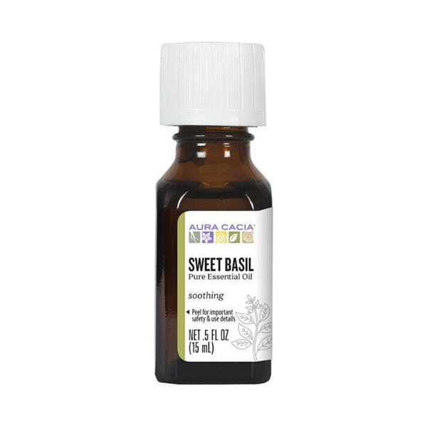 Aura Cacia- Sweet Basil Essential Oil- 0.5 fl. oz.