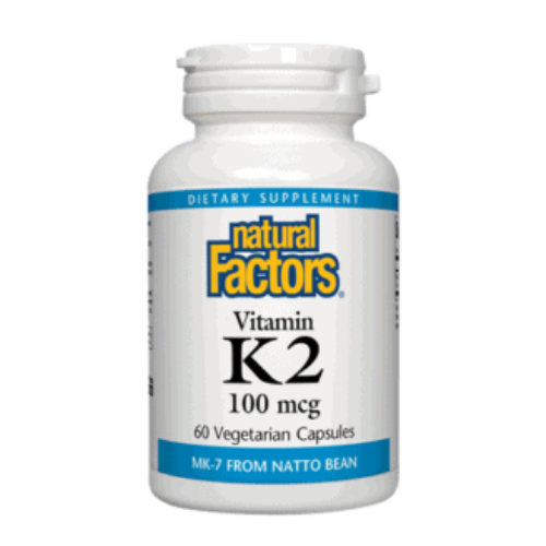 Natural Factors- Vitamin K2- 100 mcg- 60 Vegetarian Capsules