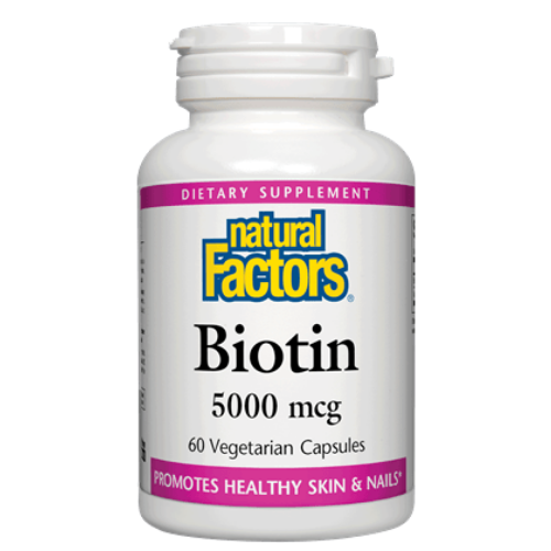 Natural Factors- Biotin- 5000 mcg- 60 Vegetarian Capsules