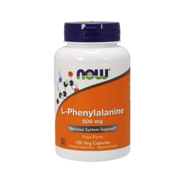 NOW- L-Phenylalanine- 500 mg- 20 Vegetarian Capsules